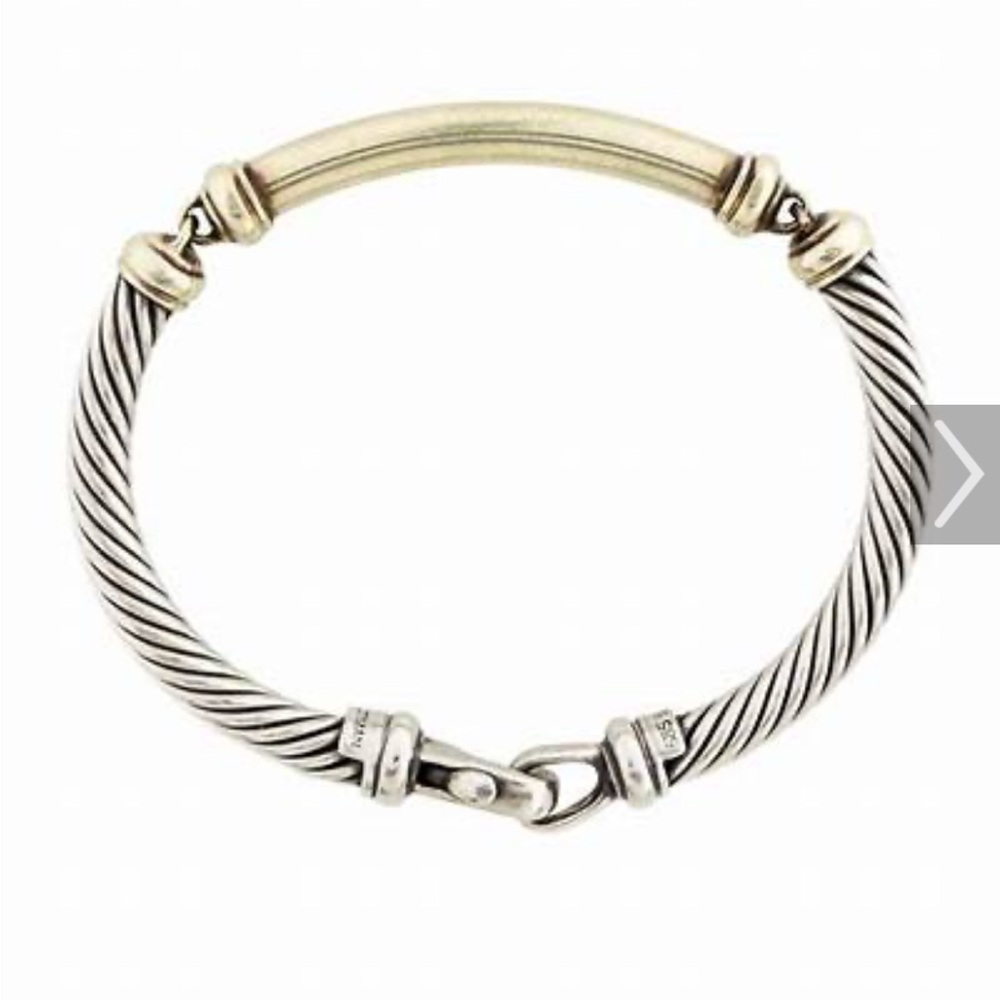 David Yurman Silver and Gold Metro Cable Bracelet